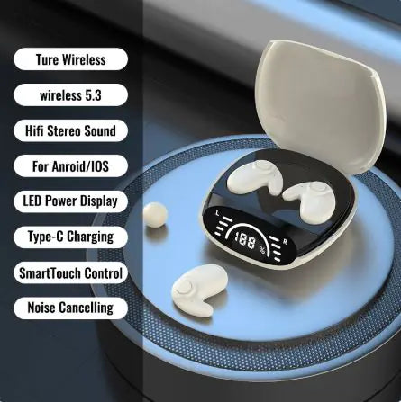 Post-Ear Bluetooth Headphones - Wireless Earphone with Voice Control & 4-8 Hour Battery | 3 Colors