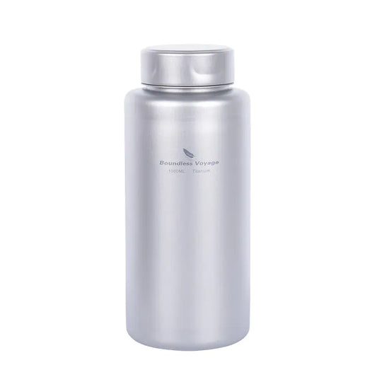 Titanium Outdoor Water Bottle - 1000ml/1L Lightweight Camping Flask | Leak-Proof Hiking Bottle