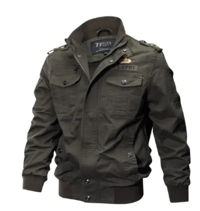 Tactical Flight Army Jacket - Military Bomber Jacket with Cotton Construction | Plus Size Available
