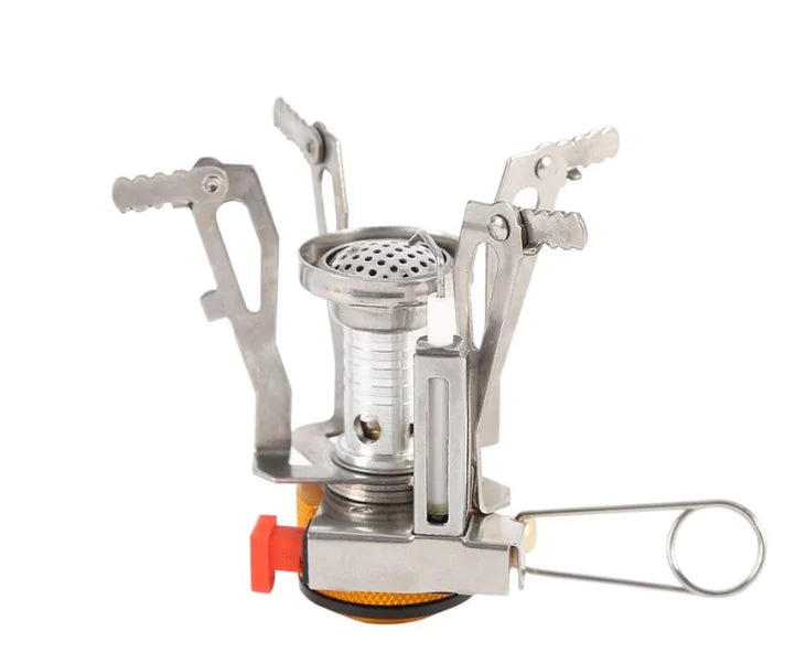 Portable Mini Camping Stove - Lightweight Aluminum Butane Burner for Outdoor Cooking | 1-3 Person Capacity