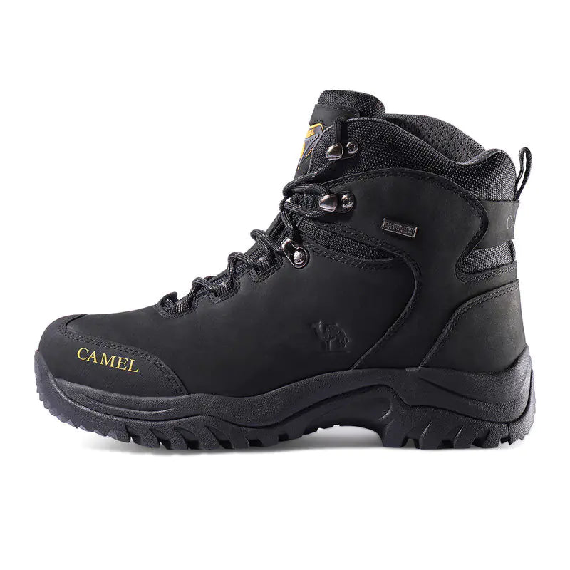 Waterproof High-Top Hiking Boots - Camel Brand