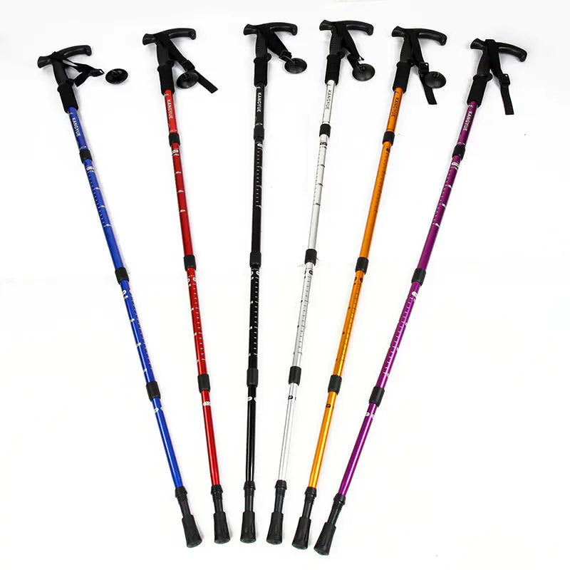 Outdoor Folding Ultra-Light Trekking Poles - 4-Section Aluminum Alloy Hiking Poles 500g | Compact & Portable