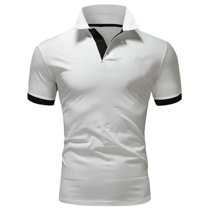 Men's Casual Cotton Polo Shirt - Slim Fit Short Sleeve Polo for Meetings and Events | Plus Size Available