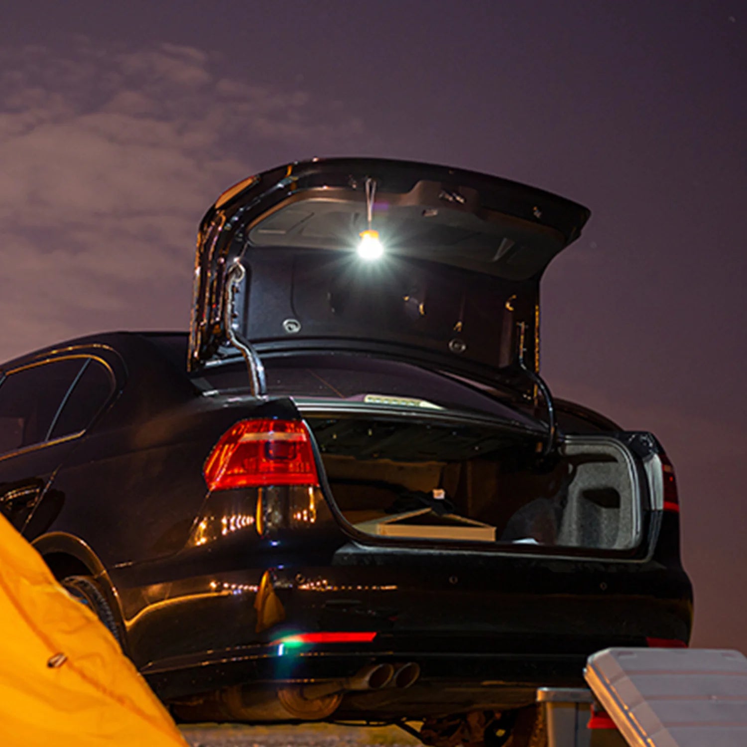 Portable Rechargeable Air Pump with LED Light - 3-in-1 Camping Inflator