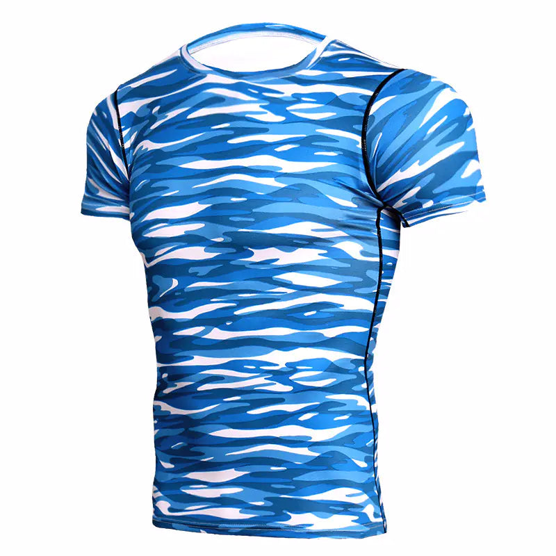 Men's Quick-Dry Camouflage Short Sleeve T-Shirt - Athletic Sports Tee | Outdoor Wear