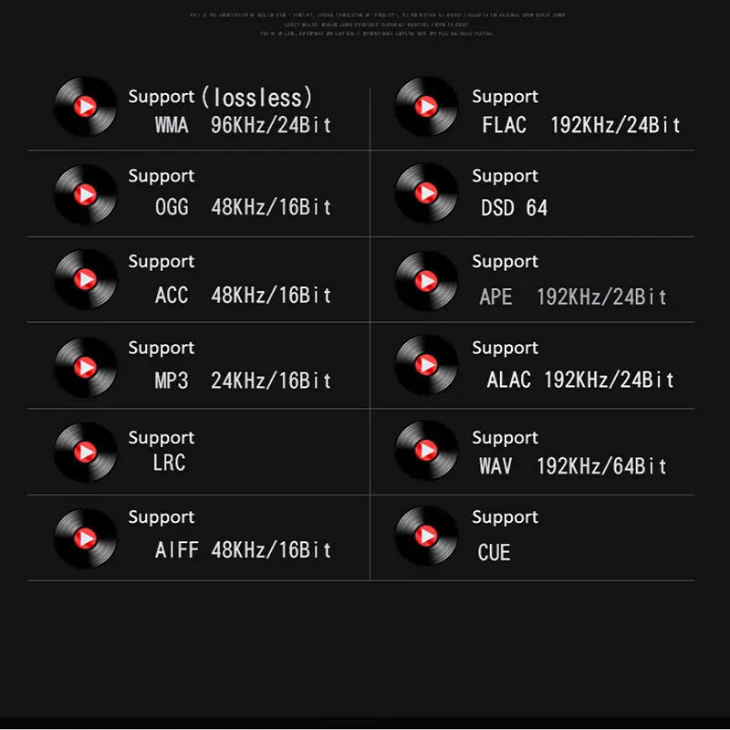 Professional HiFi Lossless MP3 Music Player - Mini Digital Audio Player with DSD, FLAC, ALAC Support