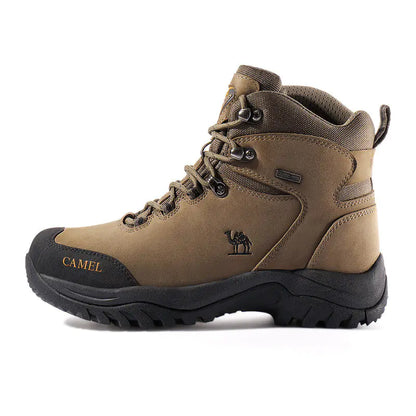 Waterproof High-Top Hiking Boots - Camel Brand