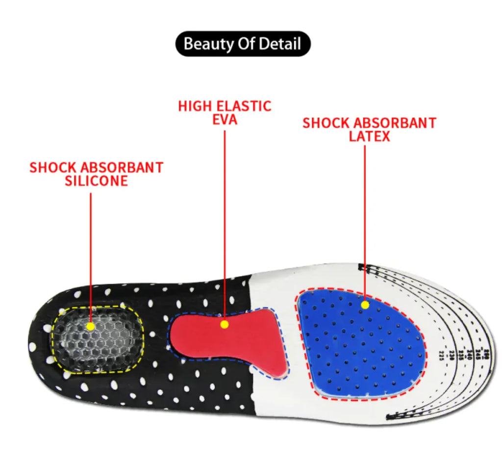 Shock-Absorbing EVA Insoles - Breathable Cushioned Shoe Inserts for Comfort & Support