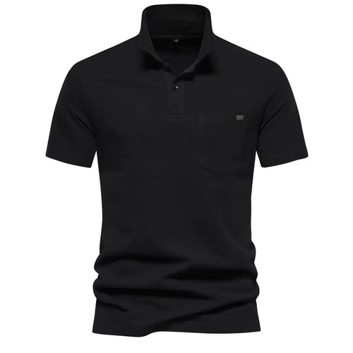 Men's 100% Cotton Polo Shirt - Classic Short Sleeve Polo with Pocket | Casual Summer Wear