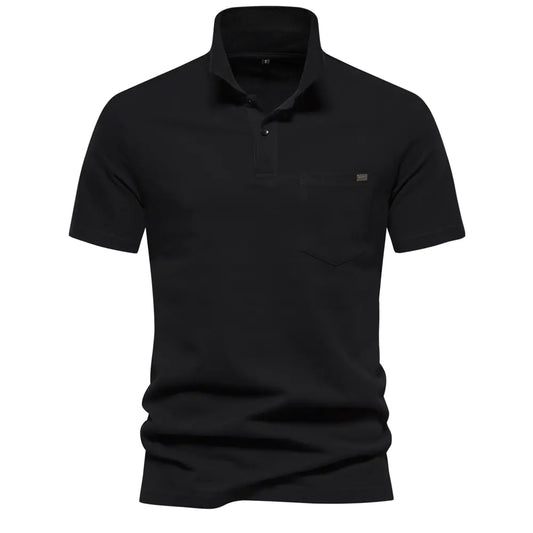 Men's 100% Cotton Polo Shirt - Classic Short Sleeve Polo with Pocket | Casual Summer Wear