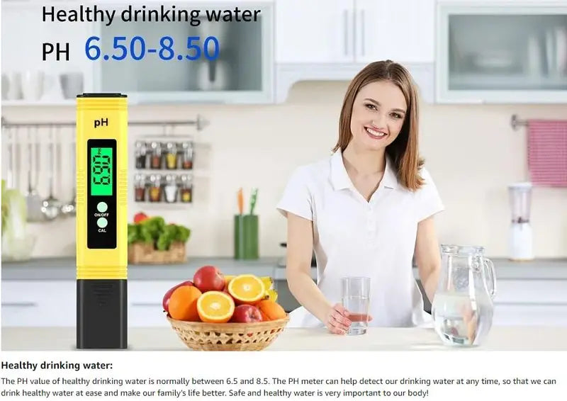 GOXAWEE PH Tester Pen for Precise Water Measurement - Digital pH Meter 0-14 Range