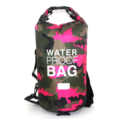Camouflage PVC Waterproof Dry Bag - Outdoor Waterproof Storage for Camping & Water Sports