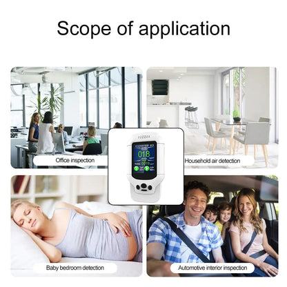 Professional Air Quality Monitor for PM2.5 and HCHO - Digital Formaldehyde Detector with LCD Display