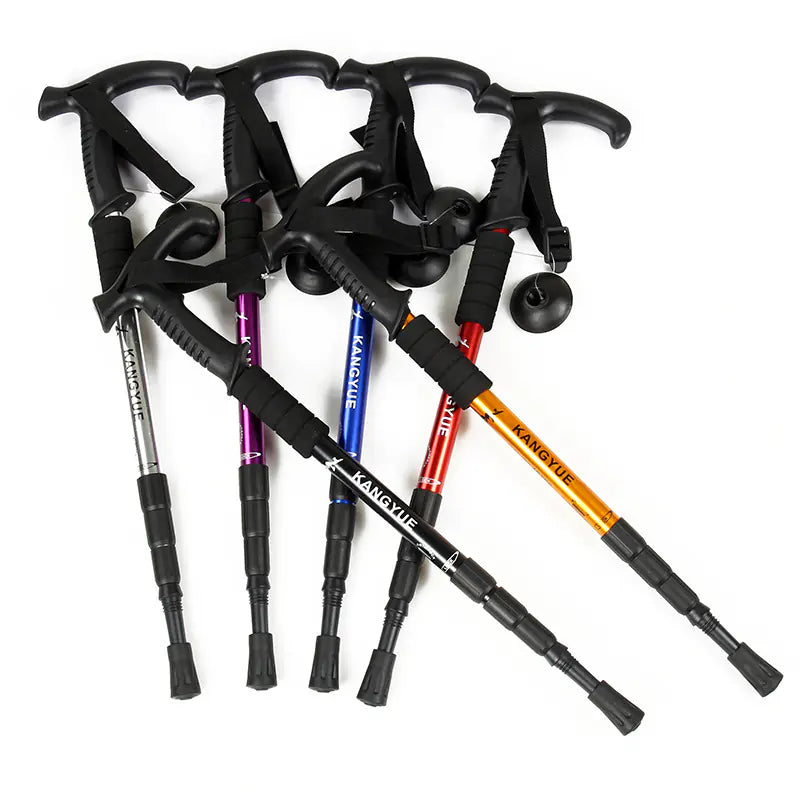 Outdoor Folding Ultra-Light Trekking Poles - 4-Section Aluminum Alloy Hiking Poles 500g | Compact & Portable