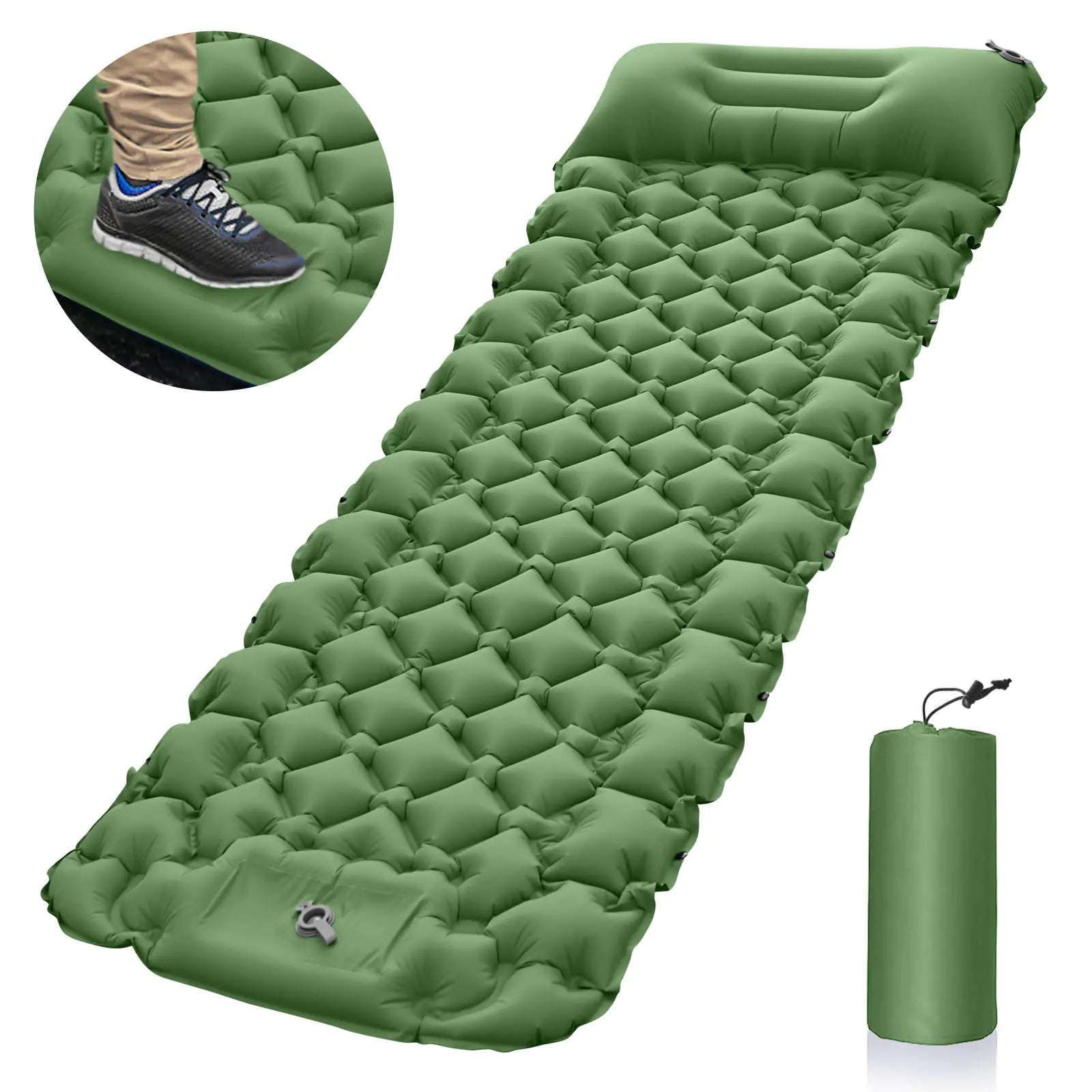 Portable Inflatable Camping Mattress - 196x68x8cm Lightweight Sleeping Pad | Moisture-Proof