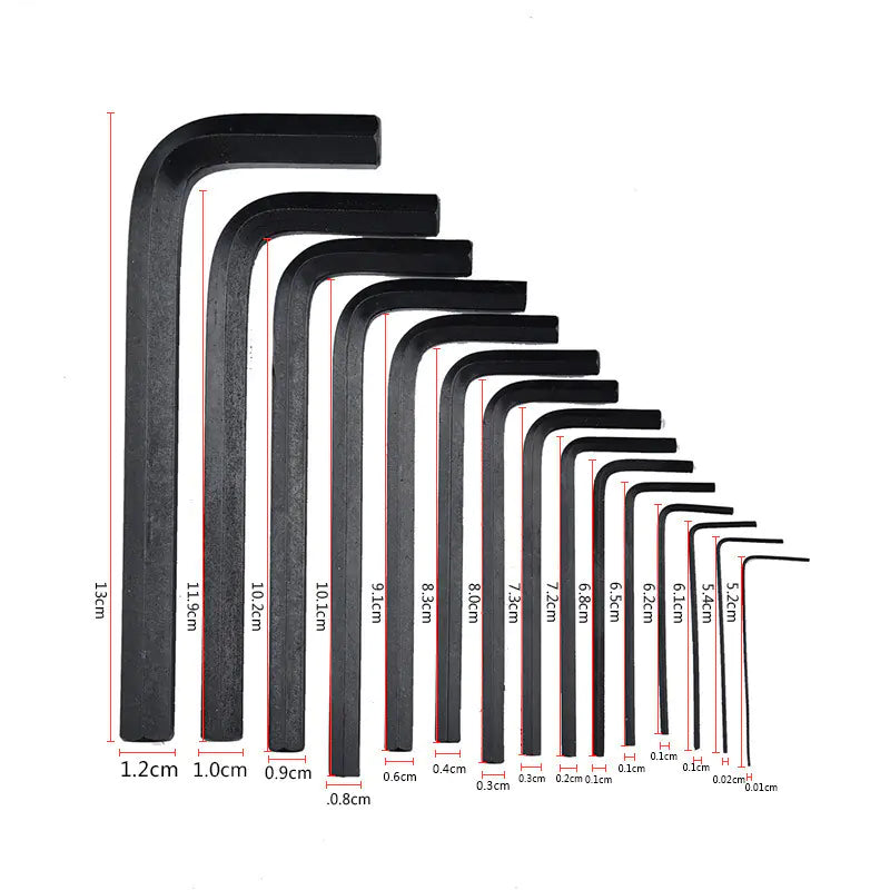 30PC L-Shaped Hex Key Tool Set with Plastic Case - Professional Allen Wrench Set