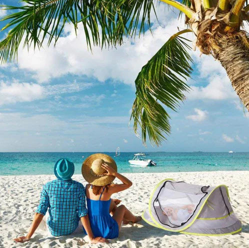 Kids Beach Tent with UV50+ Protection - Pop-Up Sun Shelter with Mosquito Net | Lightweight Portable