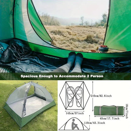 Ultralight 2-Person Waterproof Camping Tent - Double Layer Backpacking Tent with Vestibules