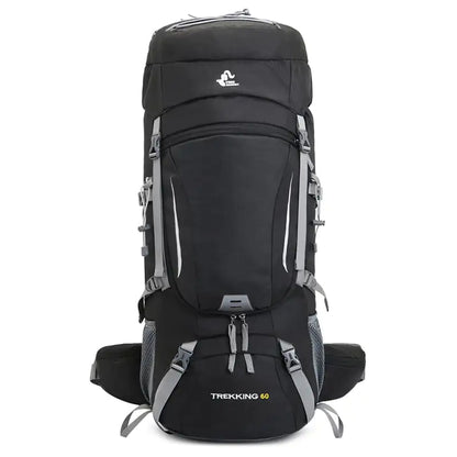60L Water-Repellent Hiking Backpack with Rain Cover - Large Capacity Outdoor Pack for Adventures