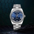 Men's Mechanical Glass Watch - Waterproof Stainless Steel with Date Display | Classic Timepiece