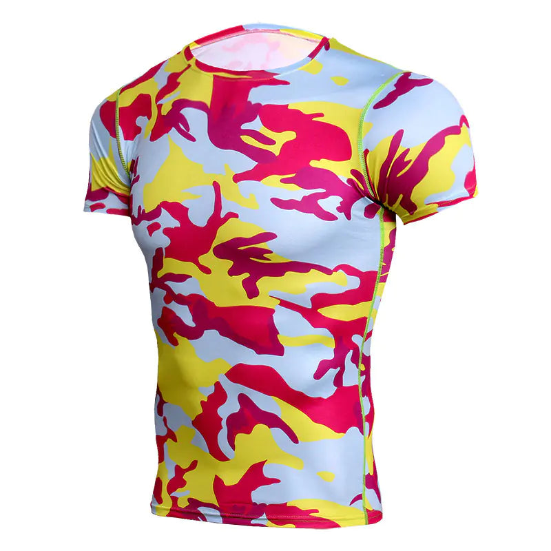 Men's Quick-Dry Camouflage Short Sleeve T-Shirt - Athletic Sports Tee | Outdoor Wear