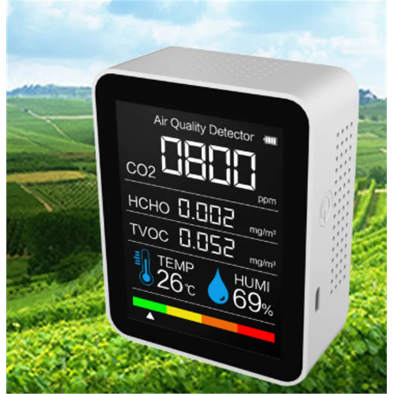 Air Quality Detector – TVOC & Formaldehyde Monitor with Rechargeable Battery