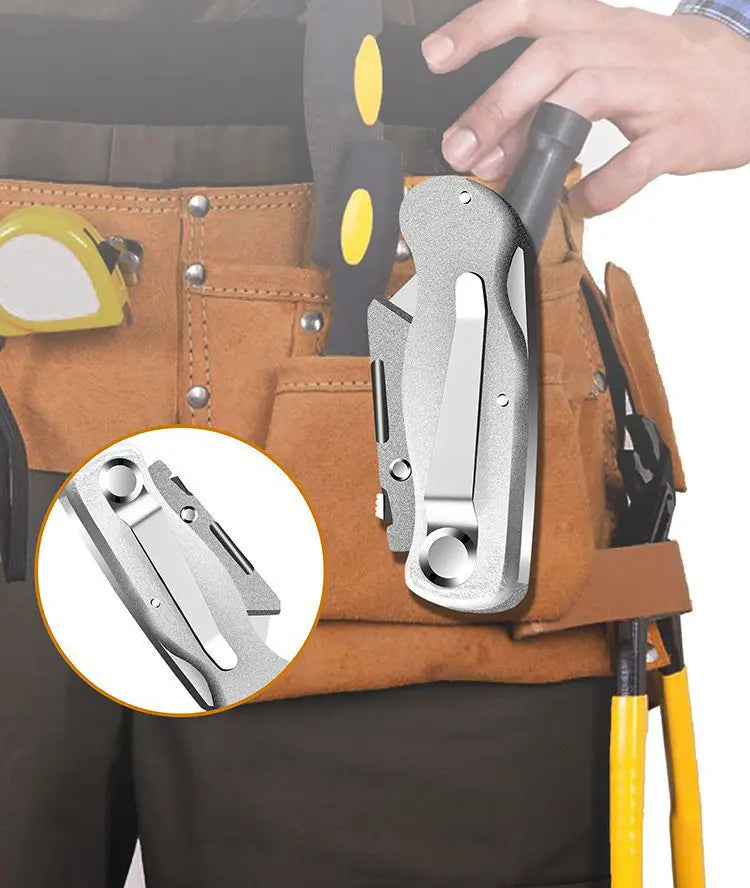 Heavy Duty All-Steel OUDISI Utility Knife for Electricians - SK5 Blade Aluminum Alloy Handle