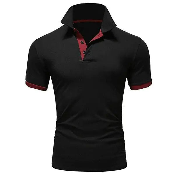 Men's Casual Cotton Polo Shirt - Slim Fit Short Sleeve Polo for Meetings and Events | Plus Size Available