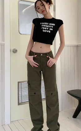 High Street Cargo Straight Pants and Jeans