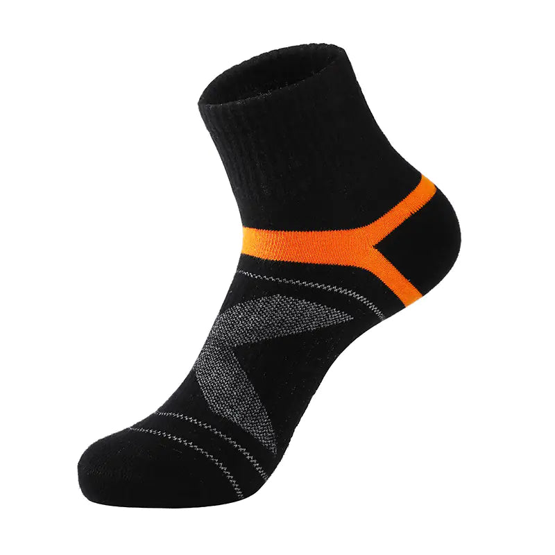 Men's Outdoor Sports Socks - Durable 75% Cotton Crew Socks for Hiking & Basketball