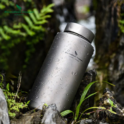 Titanium Outdoor Water Bottle - 1000ml/1L Lightweight Camping Flask | Leak-Proof Hiking Bottle