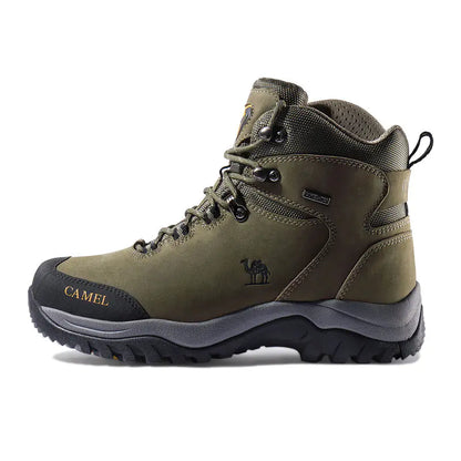 Waterproof High-Top Hiking Boots - Camel Brand
