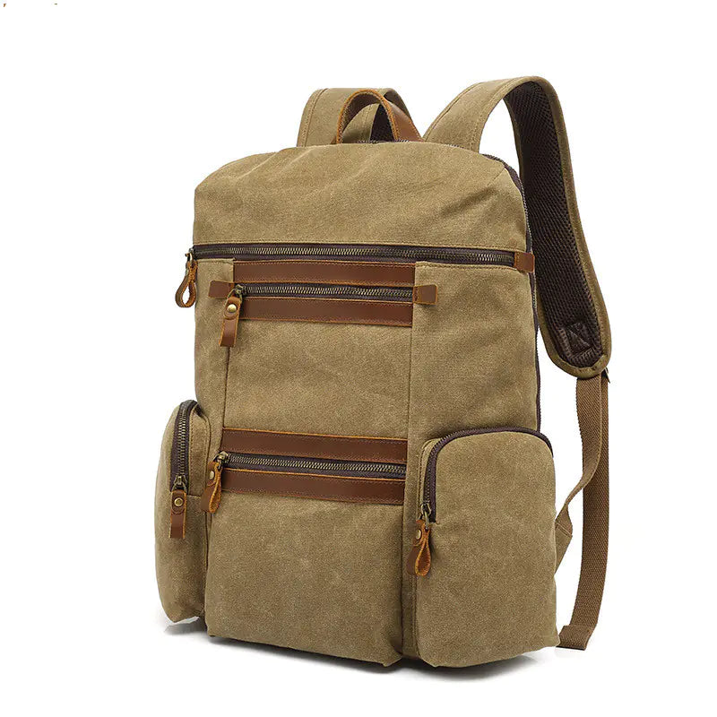 Waxed Canvas Waterproof Travel Laptop Bag - 20-35L Computer Backpack with Soft Cotton Lining