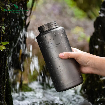 Titanium Outdoor Water Bottle - 1000ml/1L Lightweight Camping Flask | Leak-Proof Hiking Bottle