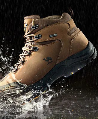 Waterproof High-Top Hiking Boots - Camel Brand