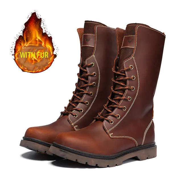 Men's Waterproof Leather Martin Boots | Hiking & Combat Boots