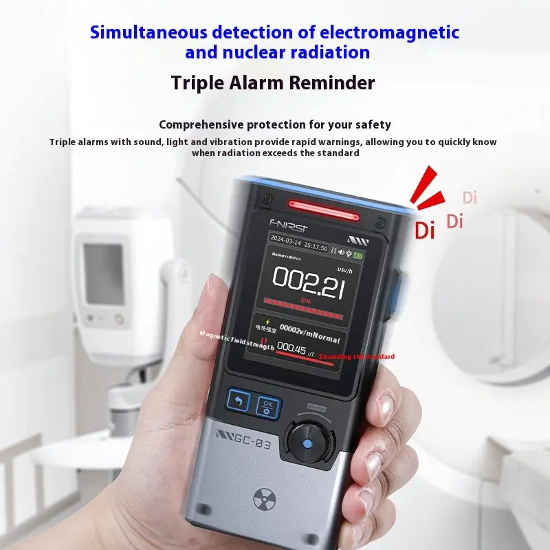 Nuclear Radiation Detector Geiger Tube - Electromagnetic Detector with 2.4" Color Screen & Dose Alarm