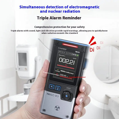 Nuclear Radiation Detector Geiger Tube - Electromagnetic Detector with 2.4" Color Screen & Dose Alarm