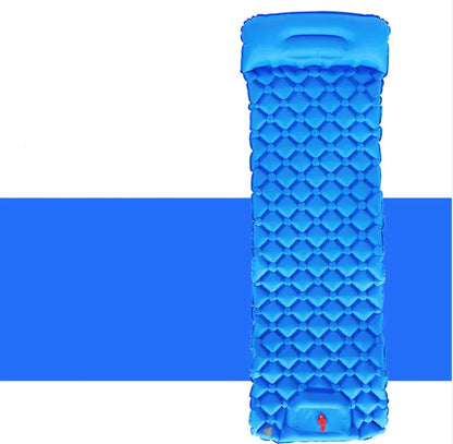 Outdoor Camping Press Inflatable Sleeping Pad - Lightweight Mat with Built-In Pillow