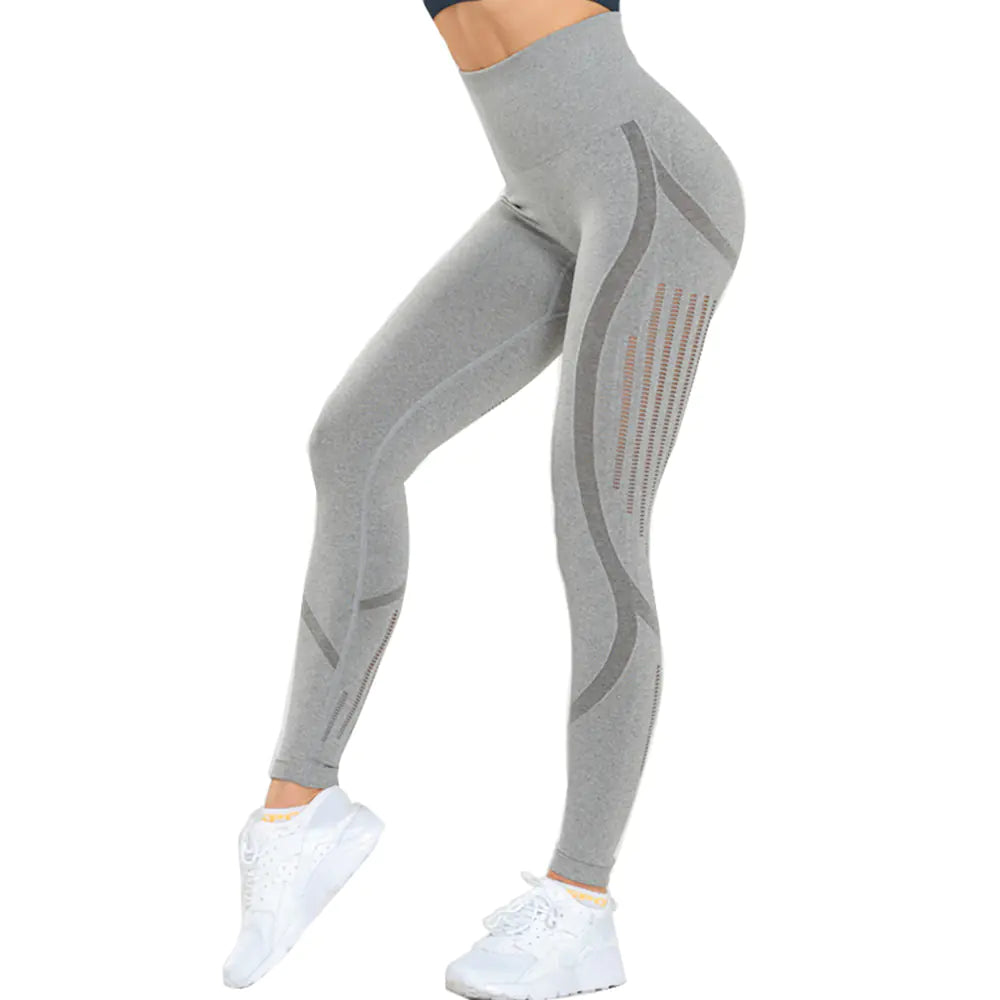 High Waist Knitted Yoga Pants for Women - Seamless Stretch Activewear | Athletic Leggings