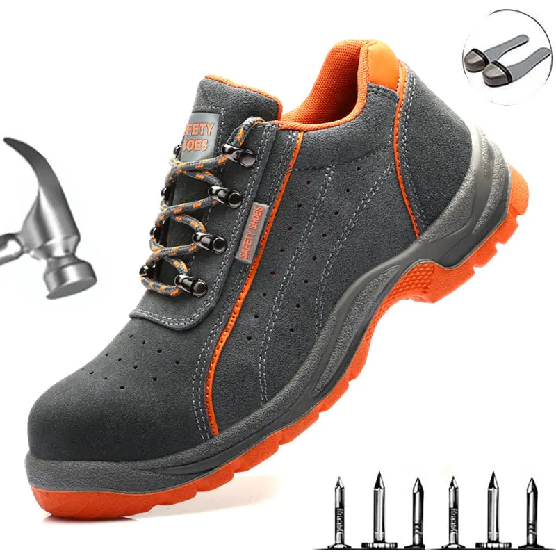 Men's Steel Toe Non-Slip Welding Safety Work Shoes - Heat-Resistant Protective Footwear