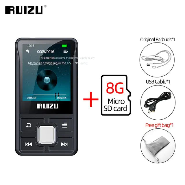 Mini Bluetooth MP3 Player with 1.8" Screen - Portable Music Player with FM Radio, E-Book & TF Card Support
