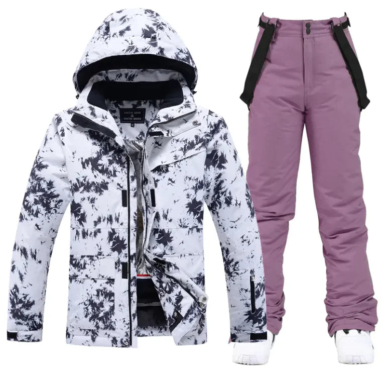 Ski Suit Men's and Women's - Waterproof Windproof Winter Snow Suit | Unisex 2-Piece Set