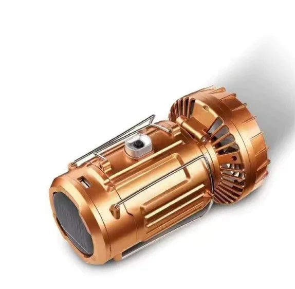 Solar Camping Lantern Fan - 2-in-1 Rechargeable LED Light with Cooling Fan