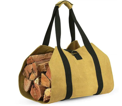 Outdoor Firewood Tote Bag - Durable 600D Oxford Canvas Storage Carrier for Camping & Home