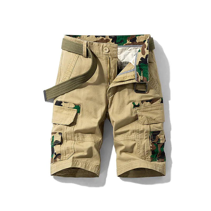 Men's 100% Cotton Cargo Shorts - Knee-Length Outdoor Shorts | Summer Wear