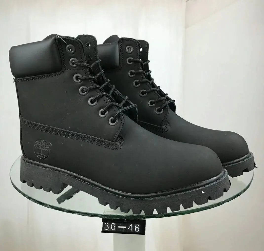 Classic Leather Work Boots - Durable Cowhide Waterproof Boots for Men and Women | Outdoor Hiking