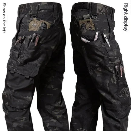Men's Waterproof Tactical Trousers - Outdoor Cargo Pants with Fleece Lining | Plus Size Available