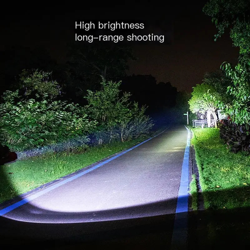 High-Power Rechargeable Spotlight Flashlight - 750m Range Emergency Rescue Torch