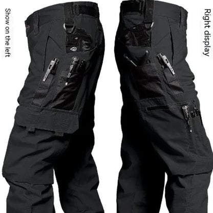 Men's Waterproof Tactical Trousers - Outdoor Cargo Pants with Fleece Lining | Plus Size Available